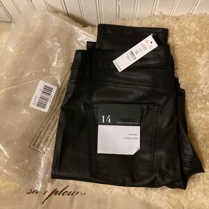 White House Black Market Coated Black Skinny High Rise Pants